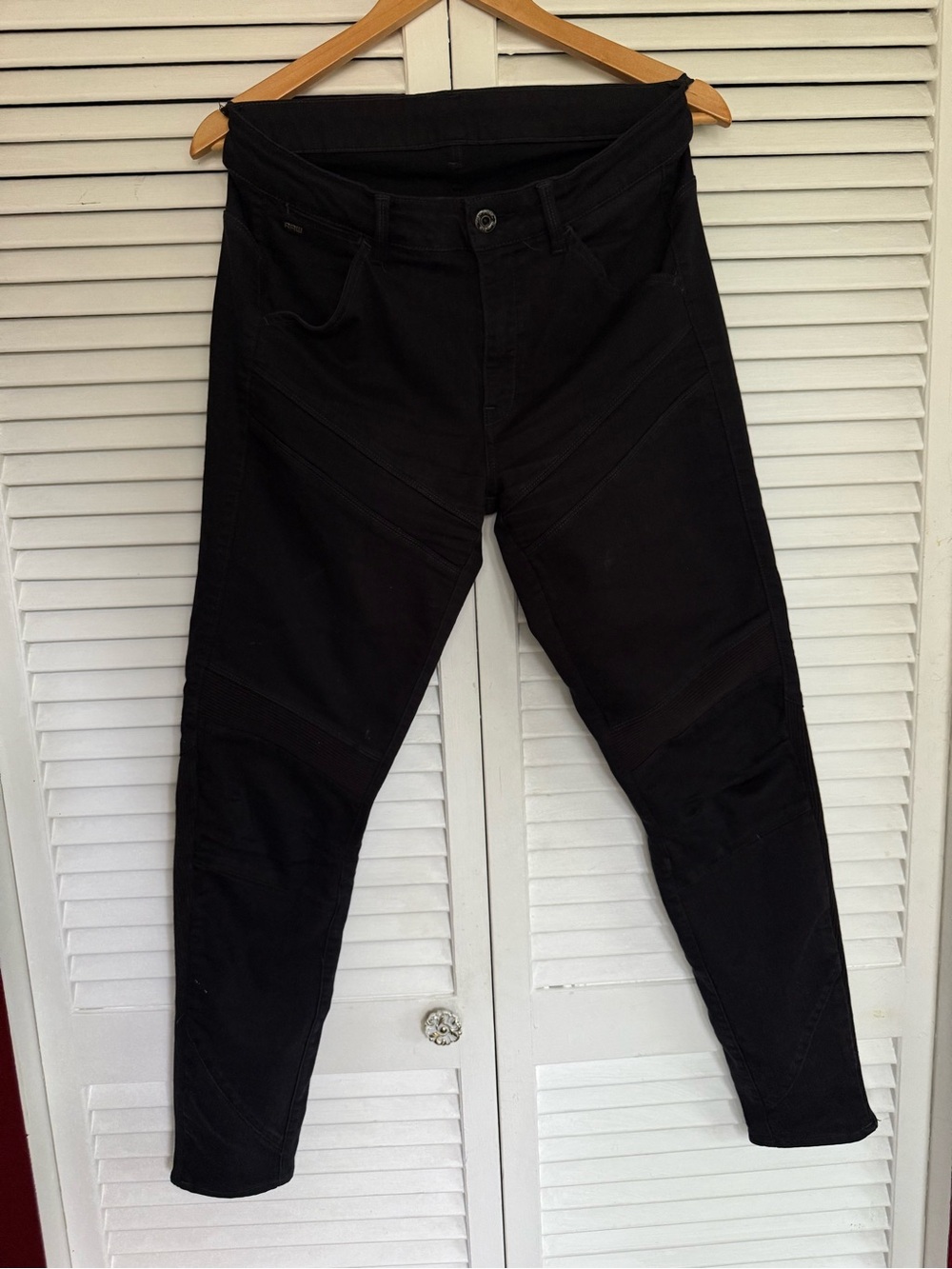 Black Moto-Style Skinny Jeans G-Star Raw 30x34